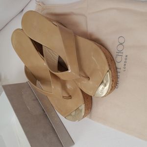 JIMMY CHOO BEIGE SANDAL SHOES SIZE 39